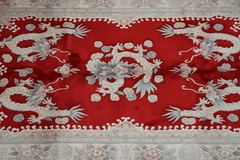 255x170cm Chinese Dragon handmade wool red and beige rug  7091