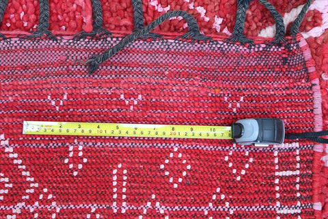 295x195cm Antique Moroccan Beni Ourain Berber Tribal Wool Rug Red - Rugoutlet