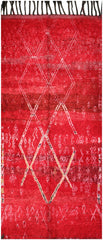 295x195cm Antique Moroccan Beni Ourain Berber Tribal Wool Rug Red