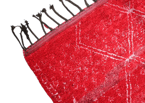 295x195cm Antique Moroccan Beni Ourain Berber Tribal Wool Rug Red - Rugoutlet