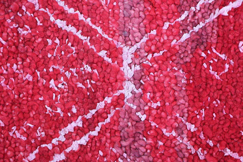 295x195cm Antique Moroccan Beni Ourain Berber Tribal Wool Rug Red - Rugoutlet