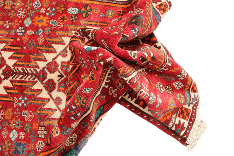 A hand-knotted Persian Qushqai Tribal Rug