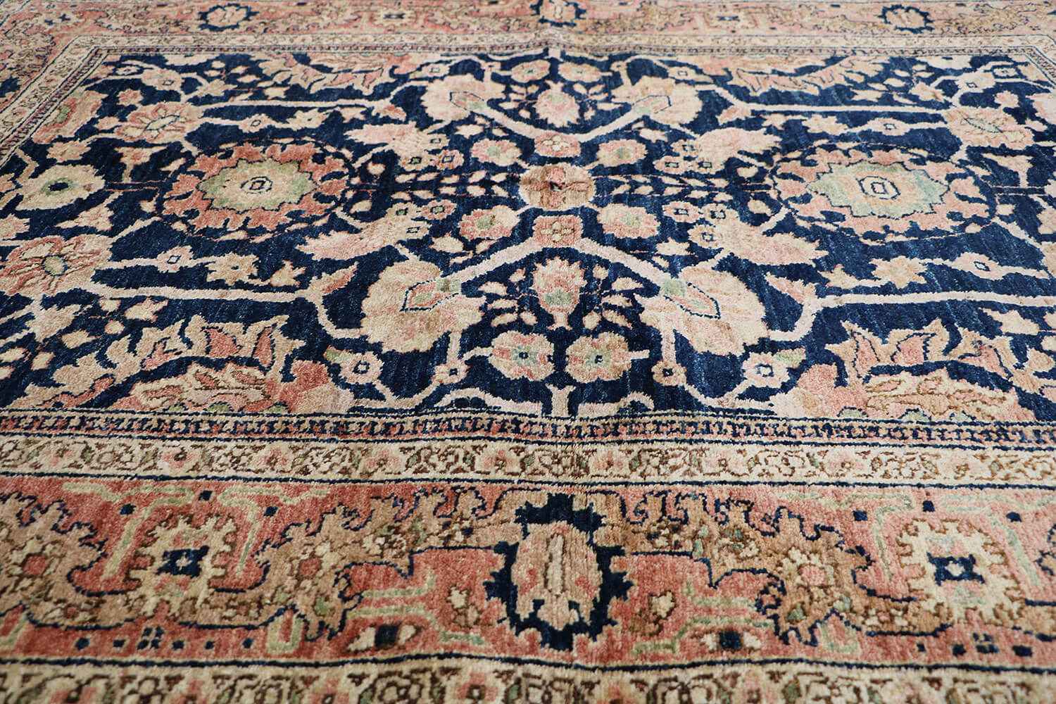 180 x 154 cm Zeigler Tribal Wool Rugs Hand Knotted Brown Blue Colour - Rugoutlet