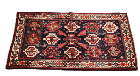 A hand-knotted Tribal Qashqai Wool Rug