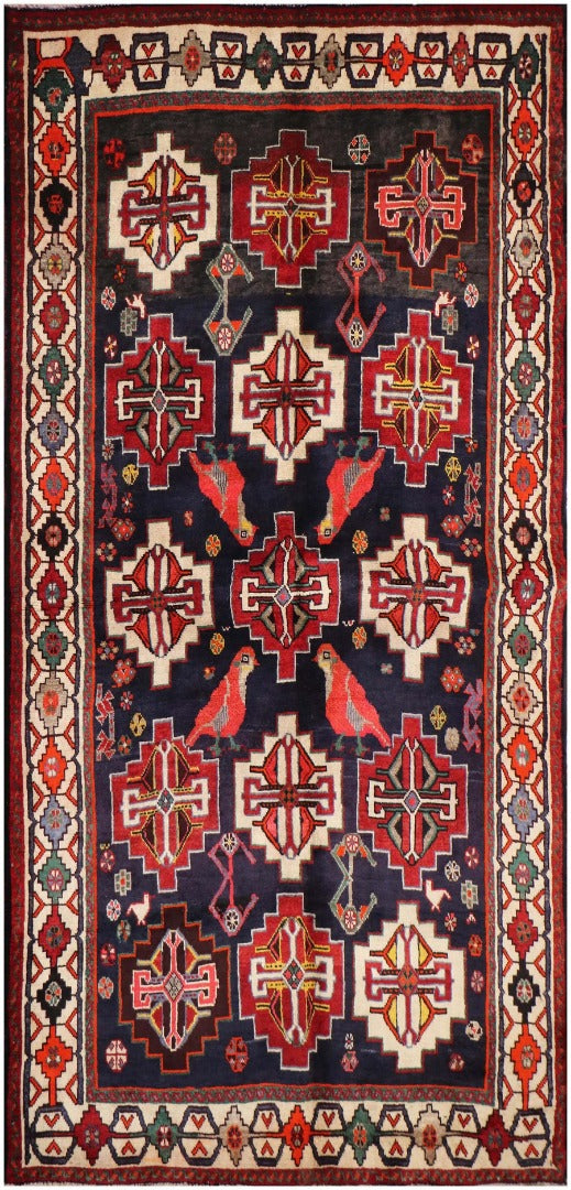 Tribal Qashqai Wool Rug 230 x 135 cm (7.55 x 4.43 ft)