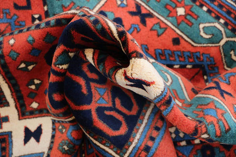 A hand-knotted Afghan tribal wool rug