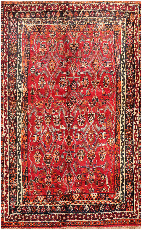 A rectangular Tribal Qashqai wool rug