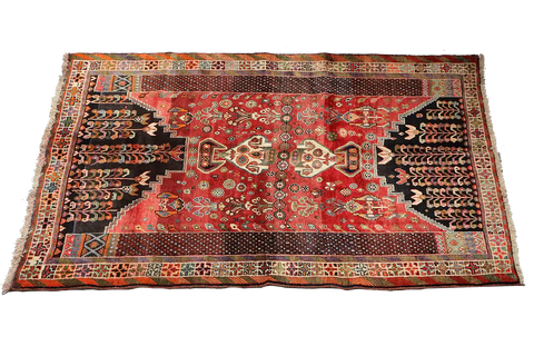 A vibrant Tribal Qashqai rug