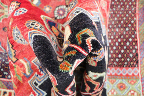 A vibrant Tribal Qashqai rug