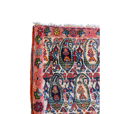 72 x 53 cm Persian Qum Traditional Pink Small Rug - Rugoutlet