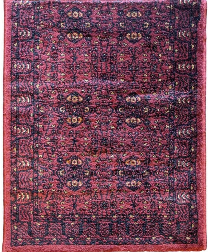 75 x 60 cm Afghan Tribal Red Small Rug - Rugoutlet