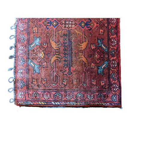 75 x 60 cm Persian Baluch Sadel Bag Tribal Red Small Rug - Rugoutlet