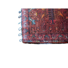 75 x 60 cm Persian Baluch Sadel Bag Tribal Red Small Rug - Rugmaster