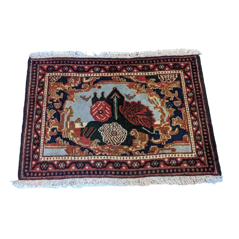 78 x 54 cm Persian senneh Traditional Magenta Small Rug - Rugoutlet