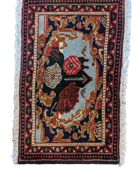 78 x 54 cm Persian senneh Traditional Magenta Small Rug - Rugoutlet