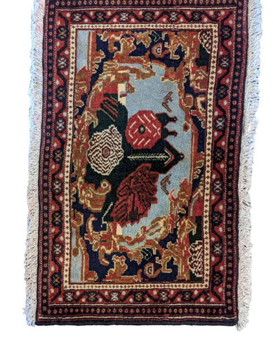 78 x 54 cm Persian senneh Traditional Magenta Small Rug - Rugoutlet