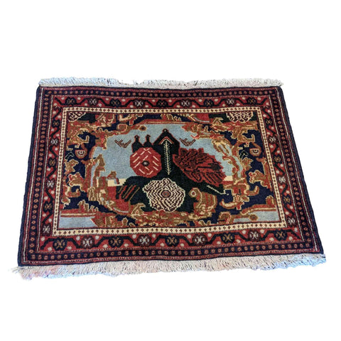 78 x 54 cm Persian senneh Traditional Magenta Small Rug - Rugoutlet