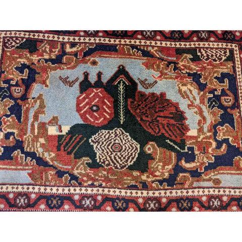 78 x 54 cm Persian senneh Traditional Magenta Small Rug - Rugmaster