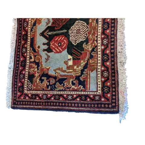 78 x 54 cm Persian senneh Traditional Magenta Small Rug - Rugmaster
