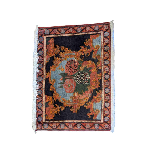 78 x 56 cm Senneh Traditional Orange Small Rug - Rugmaster