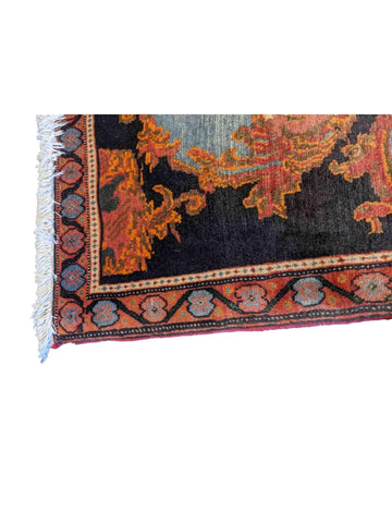 78 x 56 cm Senneh Traditional Orange Small Rug - Rugmaster