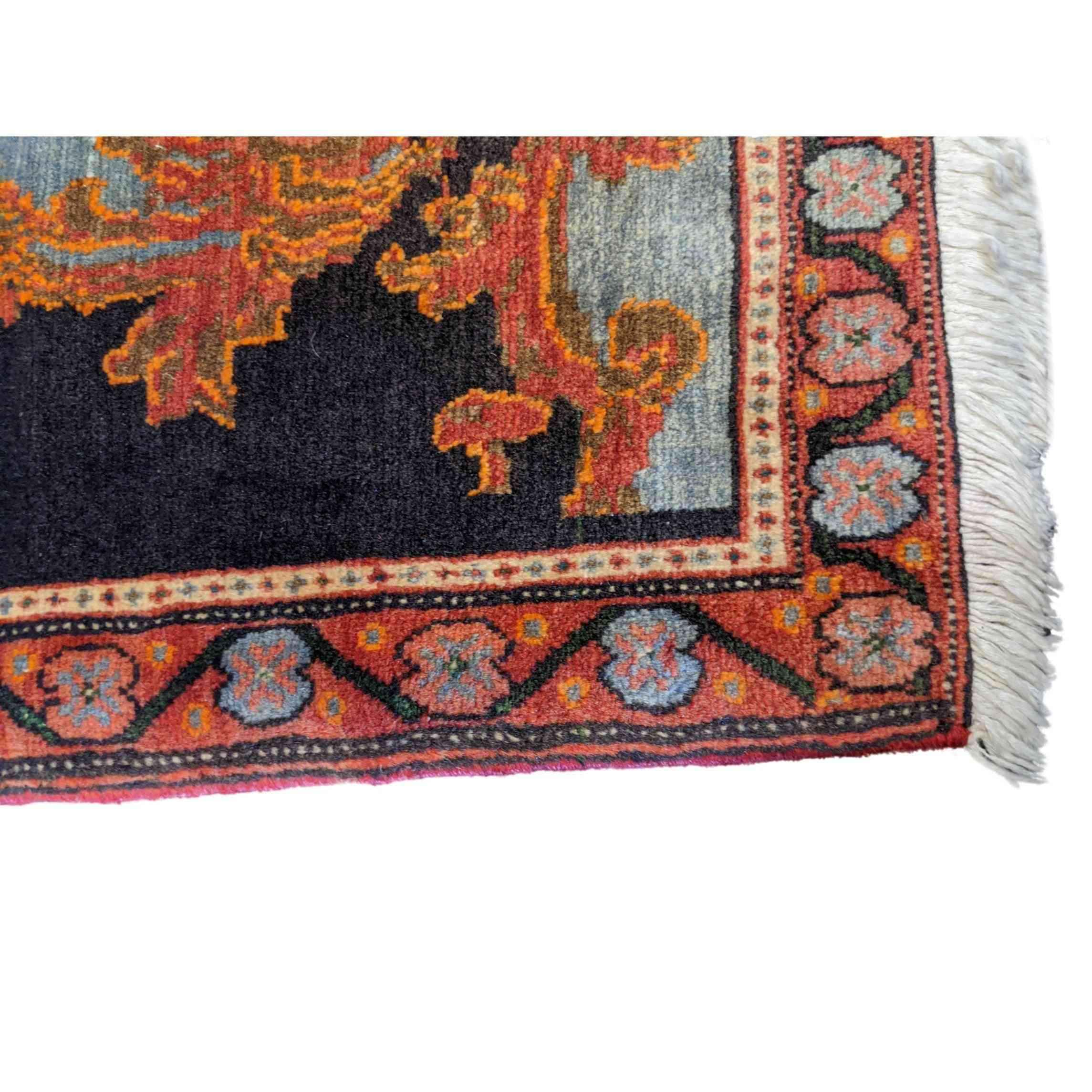 78 x 56 cm Senneh Traditional Orange Small Rug - Rugoutlet