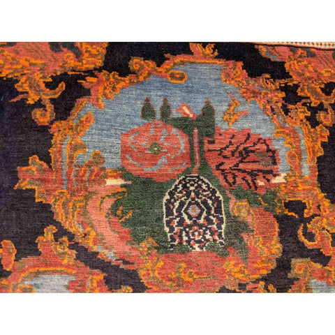78 x 56 cm Senneh Traditional Orange Small Rug - Rugmaster