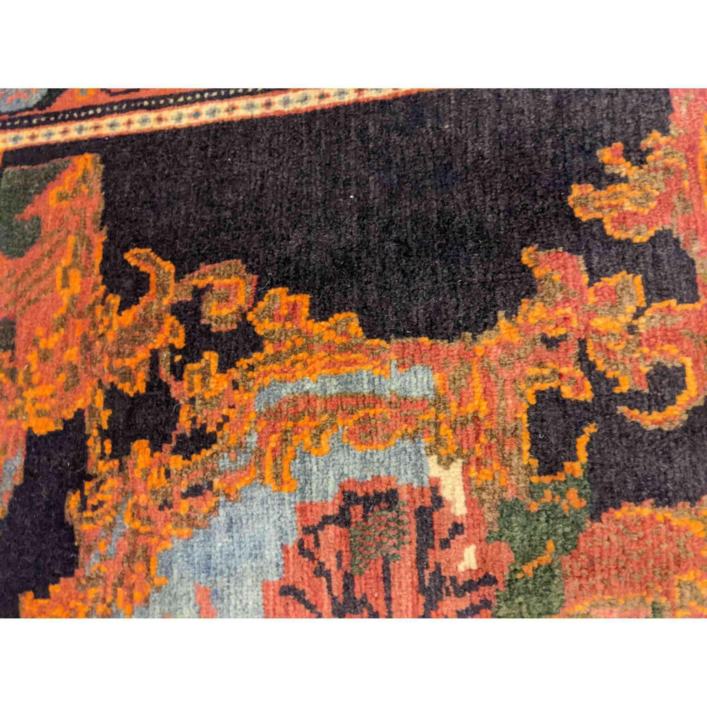 78 x 56 cm Senneh Traditional Orange Small Rug - Rugmaster