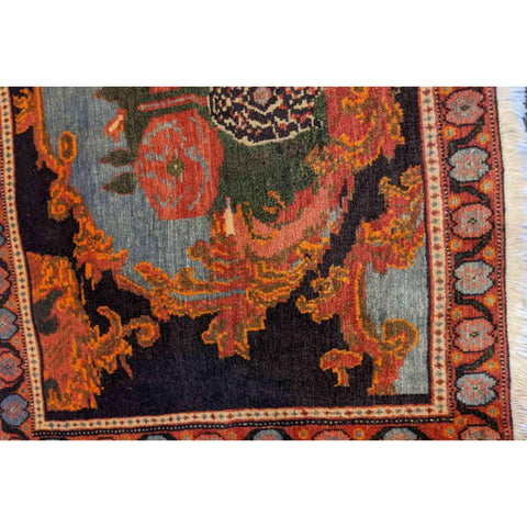 78 x 56 cm Senneh Traditional Orange Small Rug - Rugmaster
