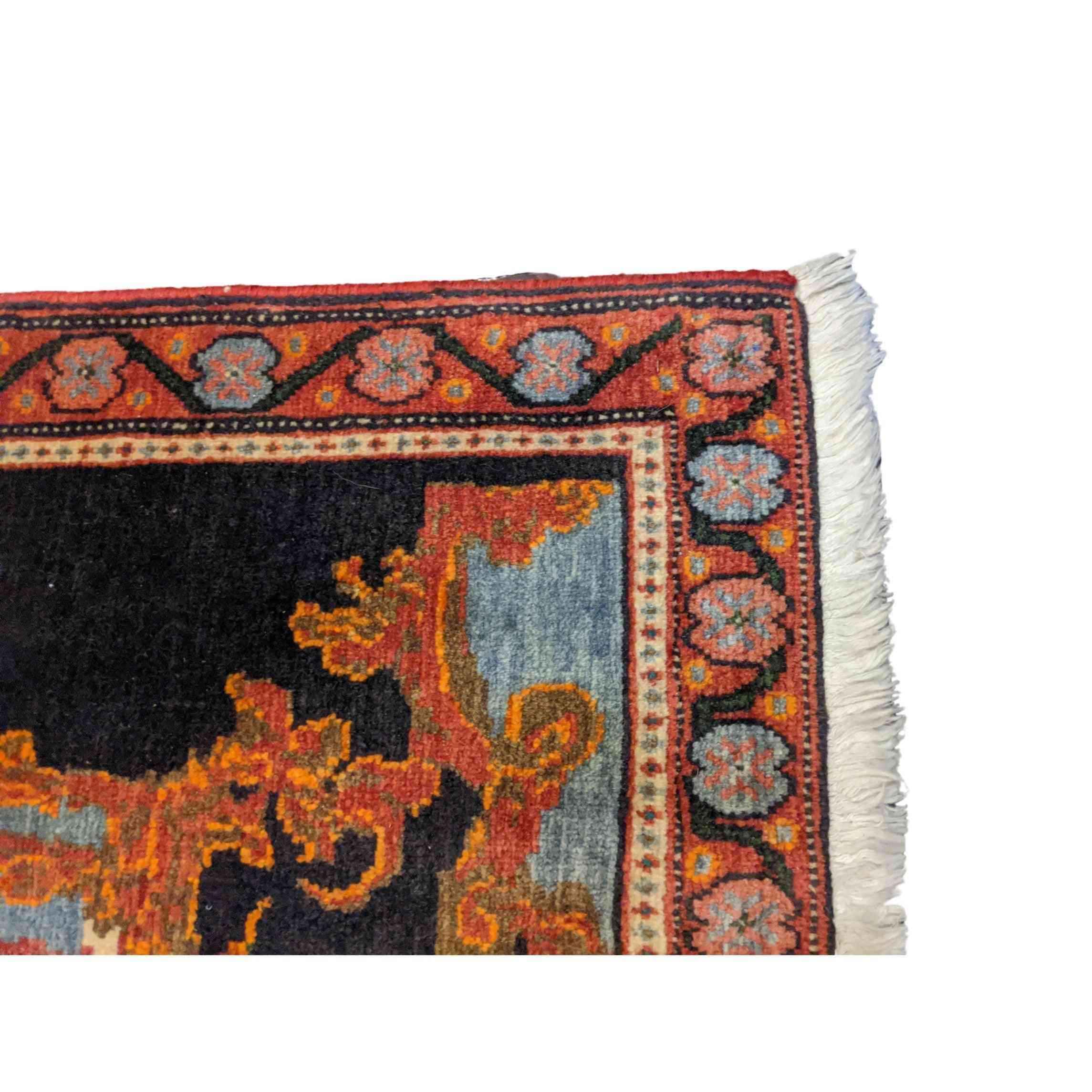 78 x 56 cm Senneh Traditional Orange Small Rug - Rugoutlet