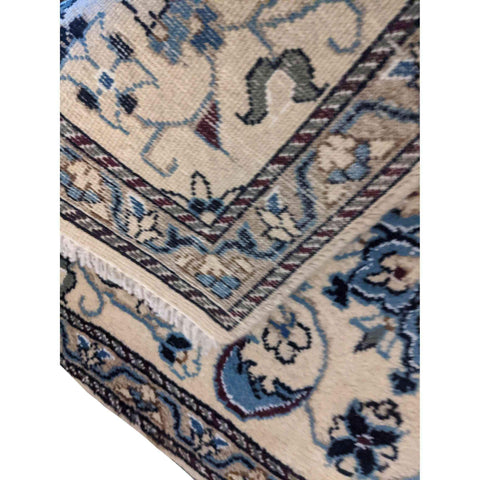 79 x 59 cm Persian Nain Traditional Tan Small Rug - Rugmaster