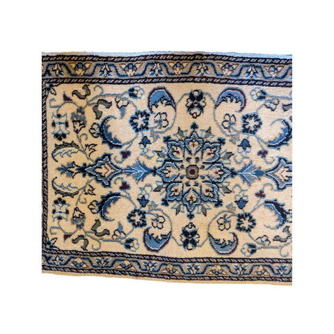 79 x 59 cm Persian Nain Traditional Tan Small Rug - Rugmaster