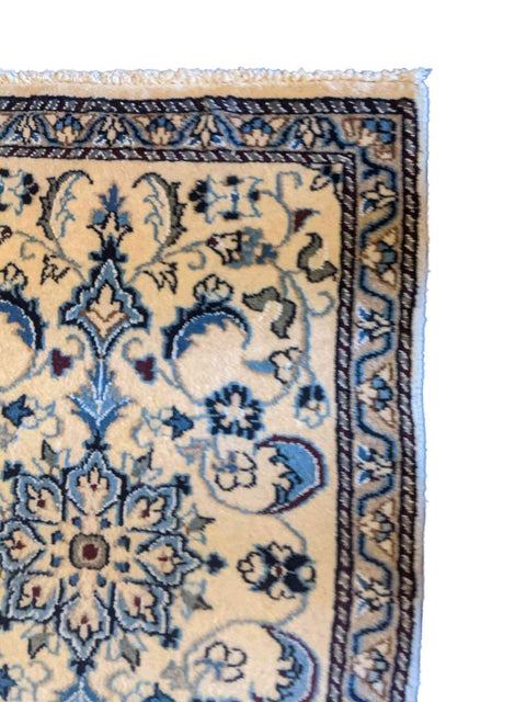 79 x 59 cm Persian Nain Traditional Tan Small Rug - Rugmaster