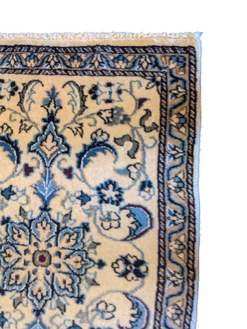 79 x 59 cm Persian Nain Traditional Tan Small Rug - Rugmaster