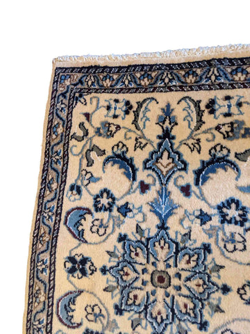 79 x 59 cm Persian Nain Traditional Tan Small Rug - Rugmaster