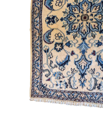 79 x 59 cm Persian Nain Traditional Tan Small Rug - Rugmaster