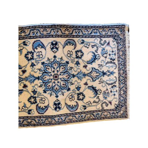79 x 59 cm Persian Nain Traditional Tan Small Rug - Rugmaster