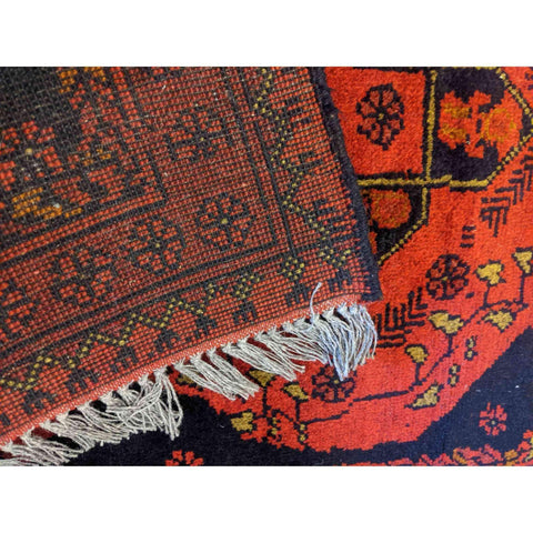 80 x 120 cm Afghan Khan Tribal Red Small Rug - Rugoutlet