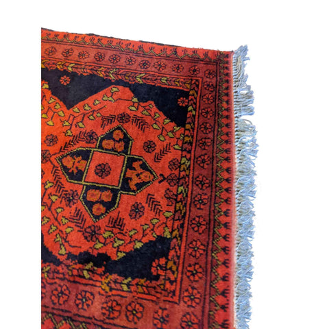 80 x 120 cm Afghan Khan Tribal Red Small Rug - Rugoutlet