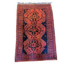 80 x 120 cm Afghan Khan Tribal Red Small Rug - Rugmaster