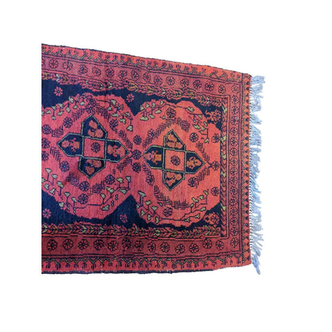 80 x 120 cm Afghan Khan Tribal Red Small Rug - Rugmaster