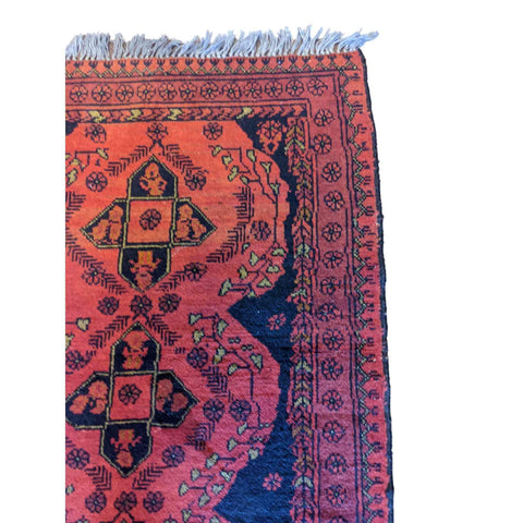 80 x 120 cm Afghan Khan Tribal Red Small Rug - Rugmaster