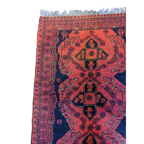 80 x 120 cm Afghan Khan Tribal Red Small Rug - Rugmaster