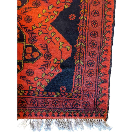 80 x 120 cm Afghan Khan Tribal Red Small Rug - Rugmaster