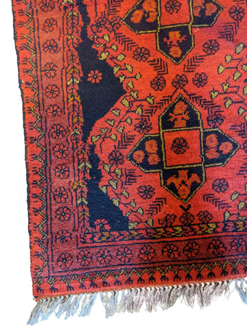 80 x 120 cm Afghan Khan Tribal Red Small Rug - Rugmaster