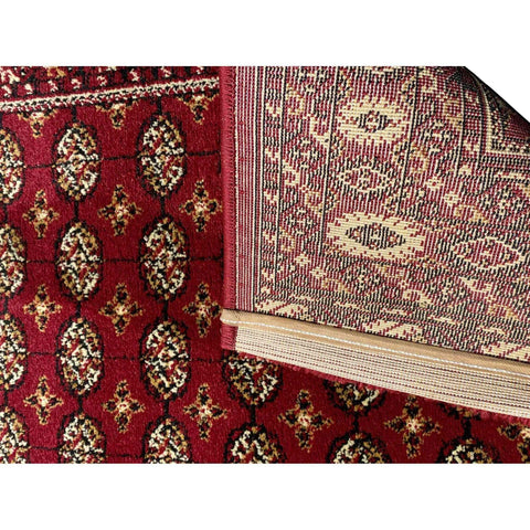 80 x 300 cm Bukhara Power loom Traditional Magenta Rug - Rugmaster