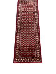 80 x 300 cm Bukhara Power loom Traditional Magenta Rug - Rugmaster