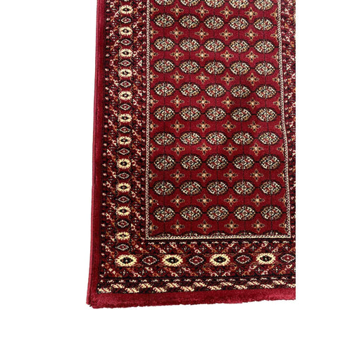 80 x 300 cm Bukhara Power loom Traditional Magenta Rug - Rugmaster