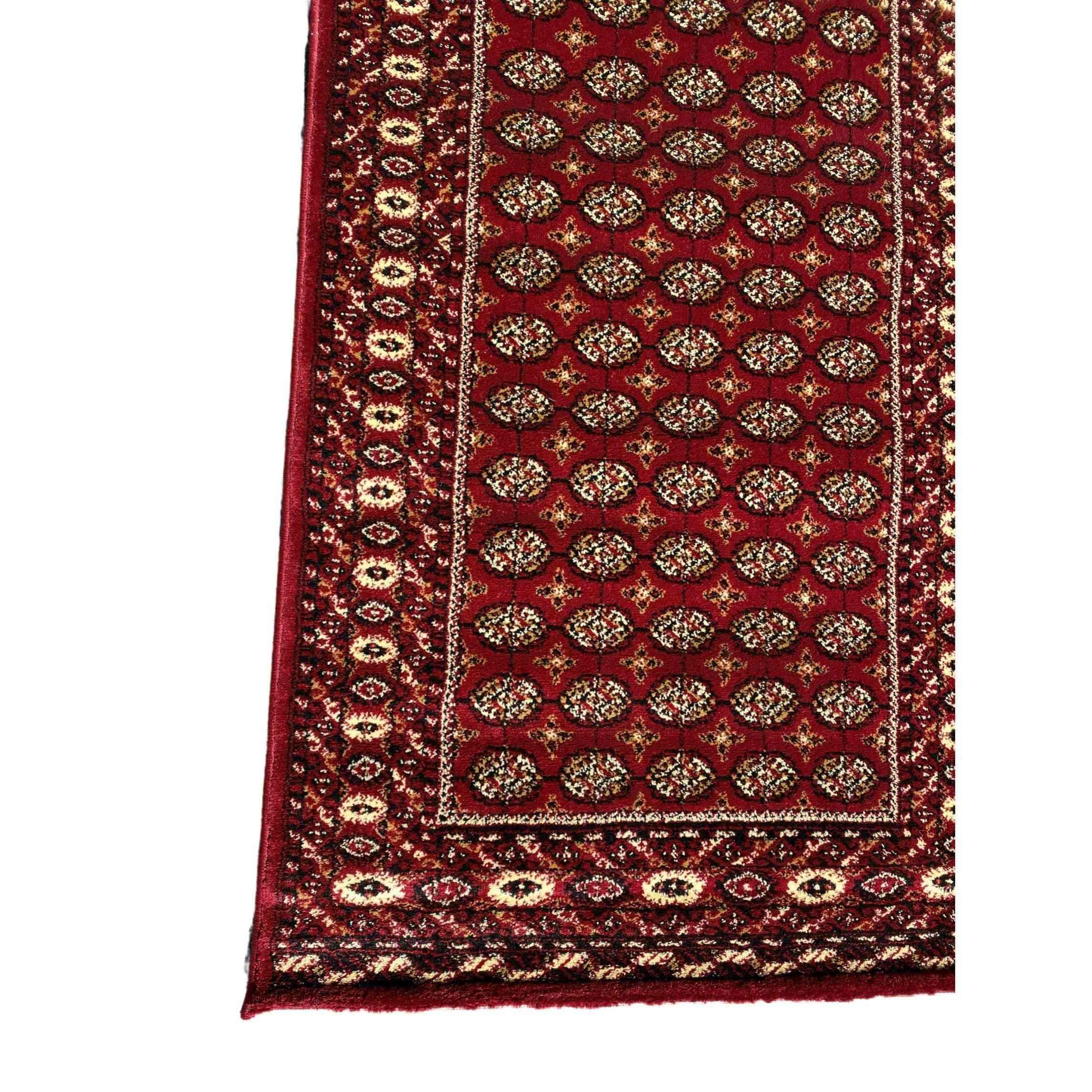 80 x 300 cm Bukhara Power loom Traditional Magenta Rug - Rugmaster