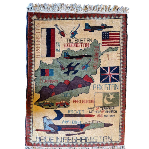 80 x 40 cm War Tribal White Small Rug - Rugmaster